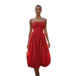 1950s Red  Cocktail Dress Long Formal Maxi Gown Prom Bridesmaid‎